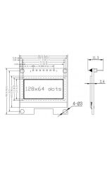128x64 Oled Lcd Ekran 1.3 inch - Mavi