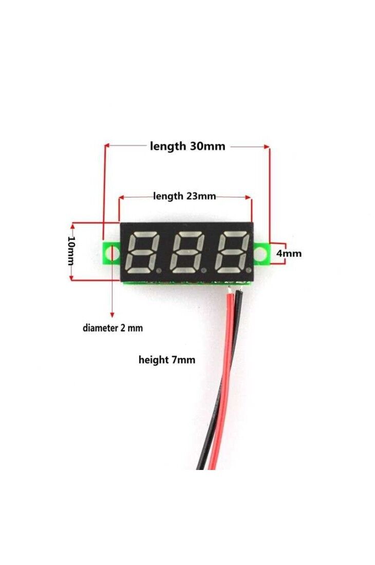 0.28'' Mini Dijital Voltmetre DC 0-100V - Yeşil