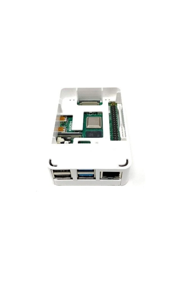 Raspberry Pi 4 Plastik Muhafaza Kutusu - Beyaz (Raspberry Pi Logolu)